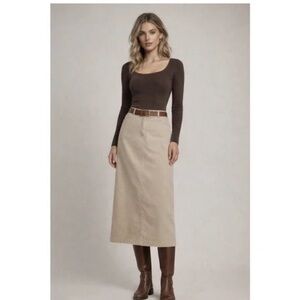 Blue Willi’s Made in Italy Ivory Corduroy Skirt Size 46 = XL (US)